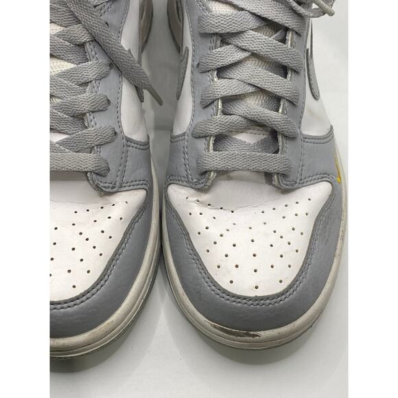 NIKE Youth Wolf Gray Marigold Lace-Up Dunk High Next Nature GS Sneakers SZ 6Y - Picture 6 of 8